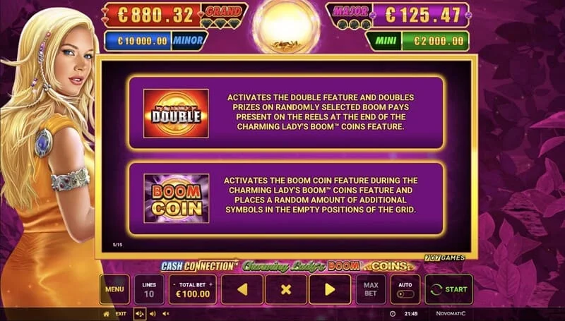 Cash Connection - Charming Lady's Boom Coins - κλειδωμένο Boom Coin με πολλαπλασιαστή